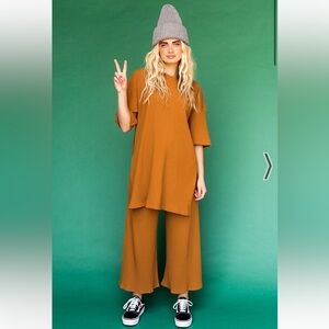 DRESSED IN LALA | LALA ORIGINAL DESIGN | Lex Ribbed Playsuit in Pumpkin Spice